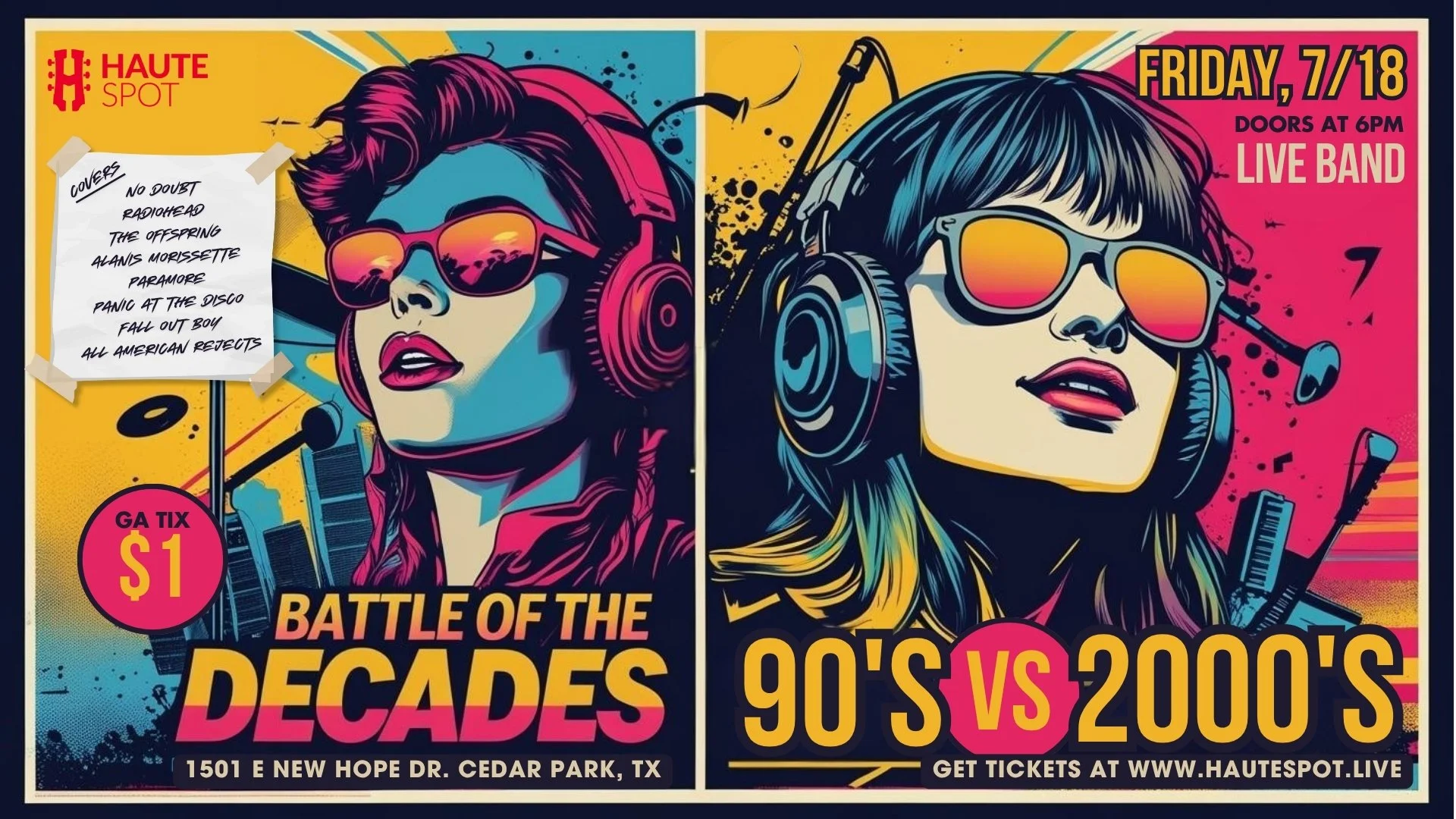 Mixtape Time Machine 90s vs 2000s Cover Night - Friday, July 18th